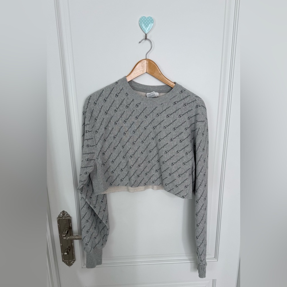 Champion Heather Gray Logo Crop Top